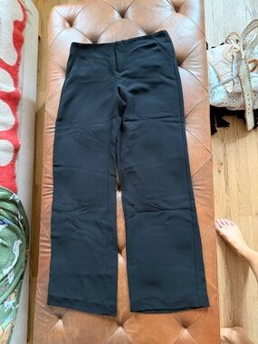 Reformation Classic Black Wide-Leg Trousers low rise